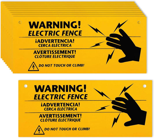 10pcs electric fence warning sign