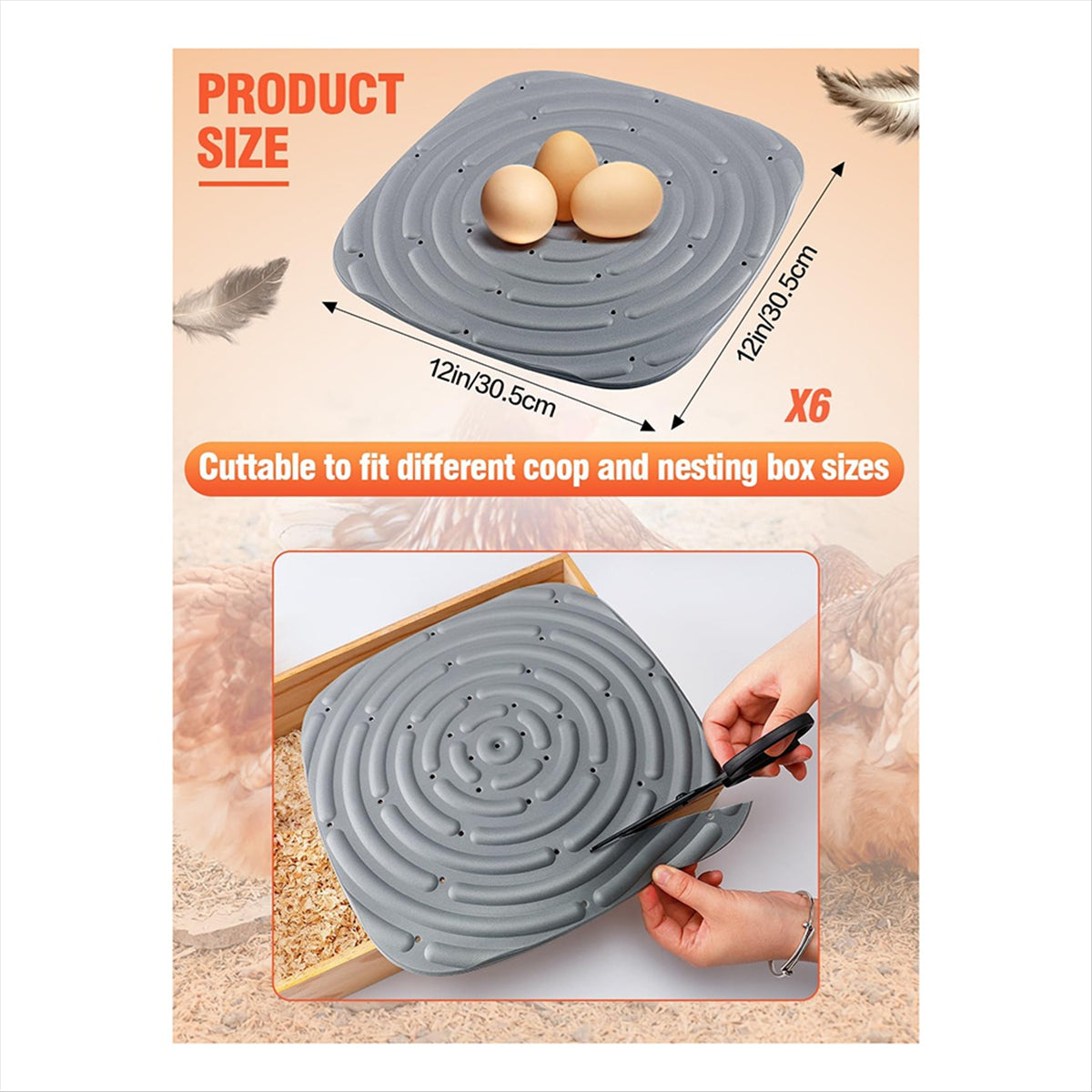 8 Pack Washable Chicken Nesting Pads