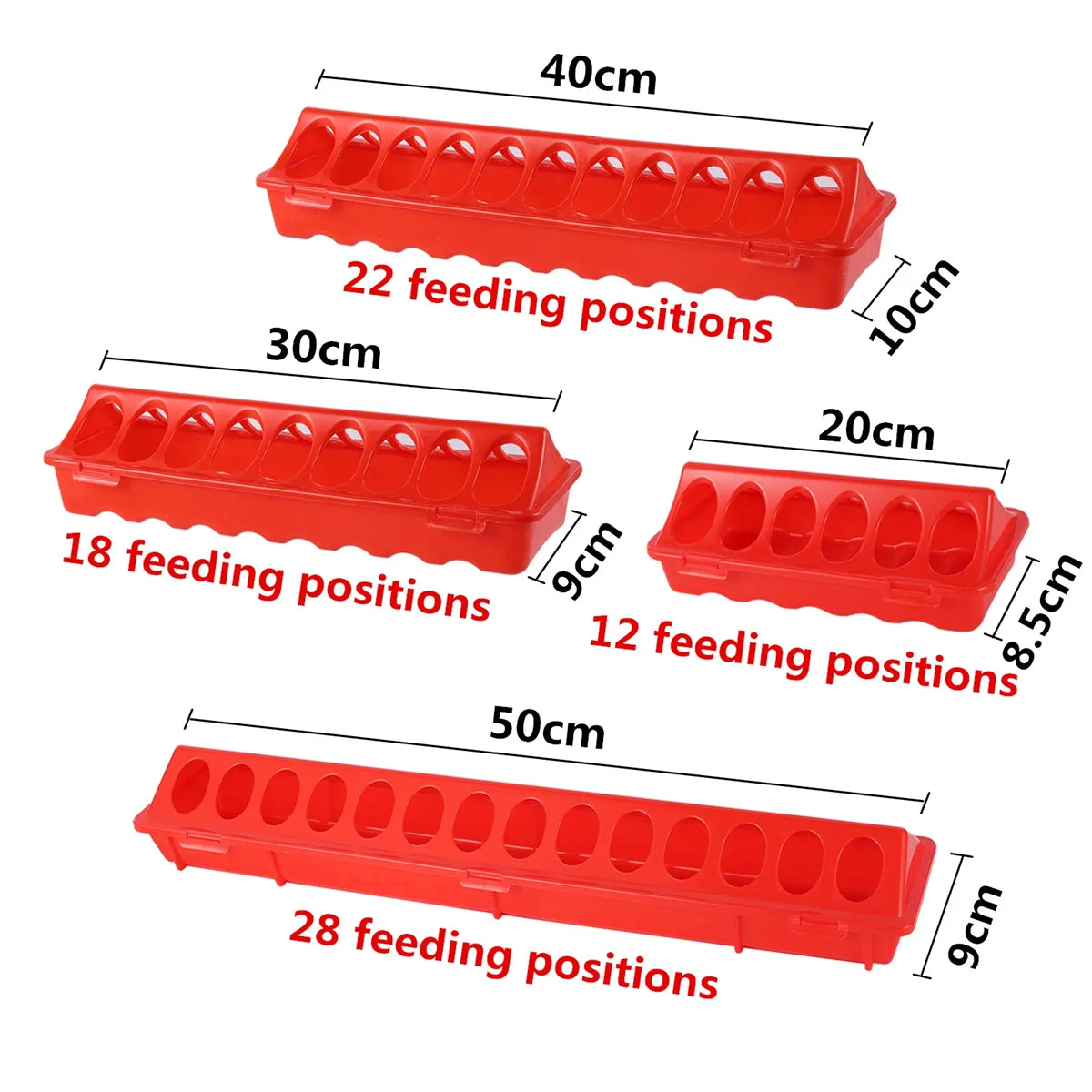 Plastic Trough Style Chick Feeder (20/30/40/50cm)